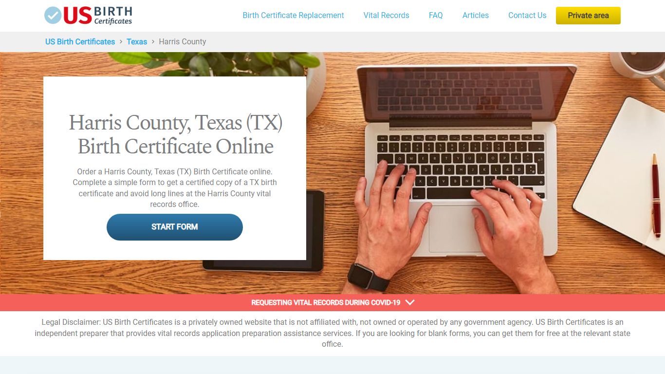 Harris County (TX) Birth Certificate Online - US Birth Certificates